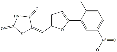 5-[(5-{5-nitro-2-methylphenyl}-2-furyl)methylene]-1,3-thiazolidine-2,4-dione 구조식 이미지