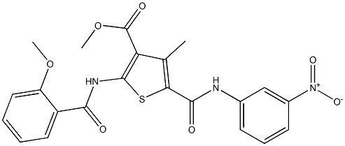 methyl 5-[({3-nitrophenyl}amino)carbonyl]-4-methyl-2-({[2-(methyloxy)phenyl]carbonyl}amino)thiophene-3-carboxylate Structure