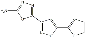 5-[5-(2-furyl)-3-isoxazolyl]-1,3,4-oxadiazol-2-amine 구조식 이미지