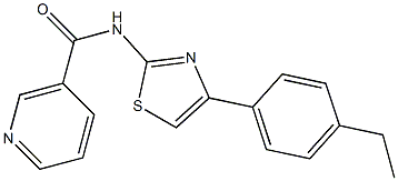 N-[4-(4-ethylphenyl)-1,3-thiazol-2-yl]nicotinamide 구조식 이미지