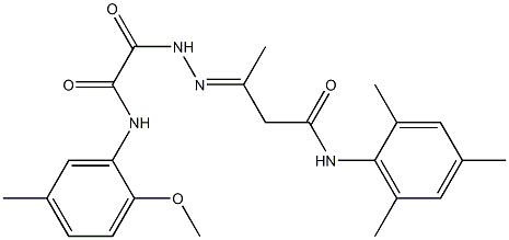 N-mesityl-3-{[(2-methoxy-5-methylanilino)(oxo)acetyl]hydrazono}butanamide Structure