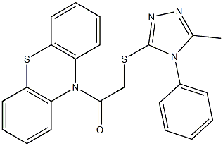 5-methyl-4-phenyl-4H-1,2,4-triazol-3-yl 2-oxo-2-(10H-phenothiazin-10-yl)ethyl sulfide 구조식 이미지