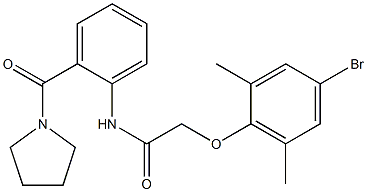 2-(4-bromo-2,6-dimethylphenoxy)-N-[2-(1-pyrrolidinylcarbonyl)phenyl]acetamide 구조식 이미지