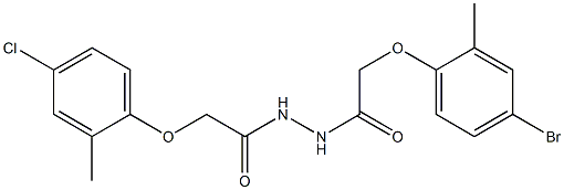 2-(4-bromo-2-methylphenoxy)-N'-[2-(4-chloro-2-methylphenoxy)acetyl]acetohydrazide 구조식 이미지