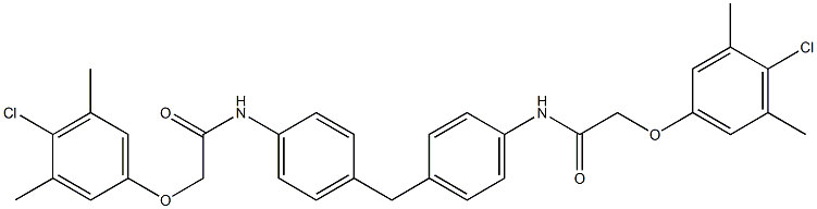 2-(4-chloro-3,5-dimethylphenoxy)-N-[4-(4-{[2-(4-chloro-3,5-dimethylphenoxy)acetyl]amino}benzyl)phenyl]acetamide 구조식 이미지