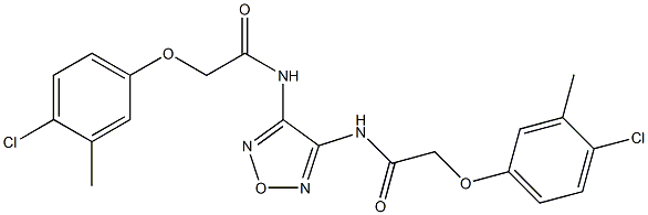 2-(4-chloro-3-methylphenoxy)-N-(4-{[2-(4-chloro-3-methylphenoxy)acetyl]amino}-1,2,5-oxadiazol-3-yl)acetamide 구조식 이미지