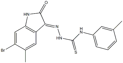 2-(6-bromo-5-methyl-2-oxo-1,2-dihydro-3H-indol-3-ylidene)-N-(3-methylphenyl)-1-hydrazinecarbothioamide 구조식 이미지