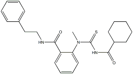 2-[{[(cyclohexylcarbonyl)amino]carbothioyl}(methyl)amino]-N-phenethylbenzamide Structure