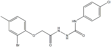 2-[2-(2-bromo-4-methylphenoxy)acetyl]-N-(4-chlorophenyl)-1-hydrazinecarboxamide 구조식 이미지