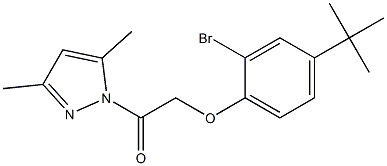 2-[2-bromo-4-(tert-butyl)phenoxy]-1-(3,5-dimethyl-1H-pyrazol-1-yl)-1-ethanone 구조식 이미지