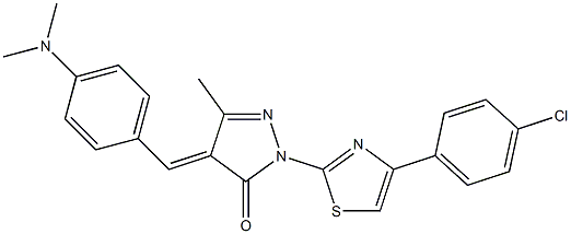 2-[4-(4-chlorophenyl)-1,3-thiazol-2-yl]-4-{(E)-[4-(dimethylamino)phenyl]methylidene}-5-methyl-2,4-dihydro-3H-pyrazol-3-one 구조식 이미지