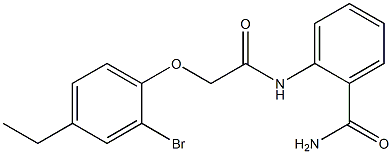 2-{[2-(2-bromo-4-ethylphenoxy)acetyl]amino}benzamide Structure