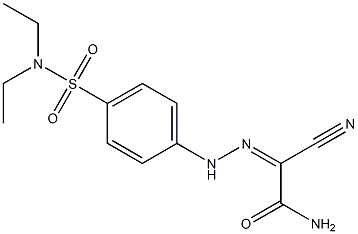 2-cyano-2-((Z)-2-{4-[(diethylamino)sulfonyl]phenyl}hydrazono)acetamide Structure