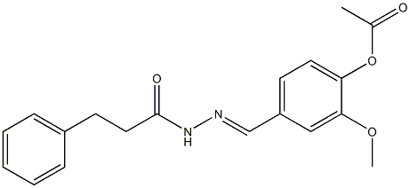 2-methoxy-4-{[(E)-2-(3-phenylpropanoyl)hydrazono]methyl}phenyl acetate 구조식 이미지