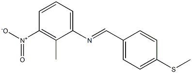 N-(2-methyl-3-nitrophenyl)-N-{(E)-[4-(methylsulfanyl)phenyl]methylidene}amine 구조식 이미지