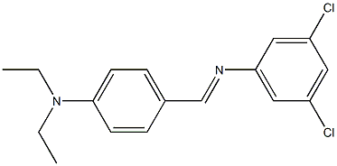 3,5-dichloro-N-{(E)-[4-(diethylamino)phenyl]methylidene}aniline 구조식 이미지