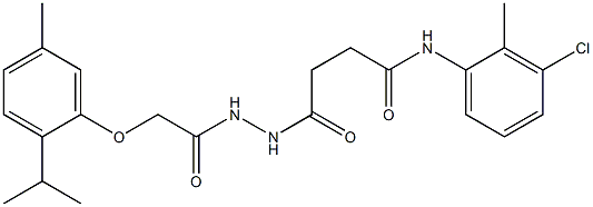 N-(3-chloro-2-methylphenyl)-4-{2-[2-(2-isopropyl-5-methylphenoxy)acetyl]hydrazino}-4-oxobutanamide 구조식 이미지