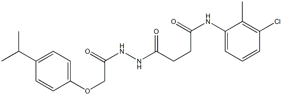 N-(3-chloro-2-methylphenyl)-4-{2-[2-(4-isopropylphenoxy)acetyl]hydrazino}-4-oxobutanamide 구조식 이미지