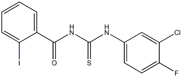 N-(3-chloro-4-fluorophenyl)-N'-(2-iodobenzoyl)thiourea Structure