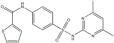 N-(4-{[(4,6-dimethyl-2-pyrimidinyl)amino]sulfonyl}phenyl)-2-thiophenecarboxamide Structure