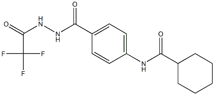 N-(4-{[2-(2,2,2-trifluoroacetyl)hydrazino]carbonyl}phenyl)cyclohexanecarboxamide Structure