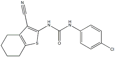 N-(4-chlorophenyl)-N'-(3-cyano-4,5,6,7-tetrahydro-1-benzothiophen-2-yl)urea Structure