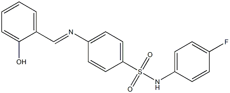 N-(4-fluorophenyl)-4-{[(E)-(2-hydroxyphenyl)methylidene]amino}benzenesulfonamide 구조식 이미지