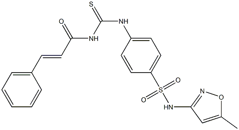 N-(5-methyl-3-isoxazolyl)-4-[({[(E)-3-phenyl-2-propenoyl]amino}carbothioyl)amino]benzenesulfonamide 구조식 이미지