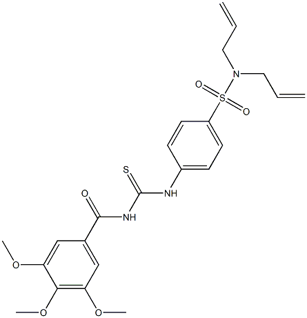 N,N-diallyl-4-({[(3,4,5-trimethoxybenzoyl)amino]carbothioyl}amino)benzenesulfonamide 구조식 이미지