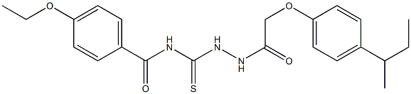 N-[(2-{2-[4-(sec-butyl)phenoxy]acetyl}hydrazino)carbothioyl]-4-ethoxybenzamide 구조식 이미지