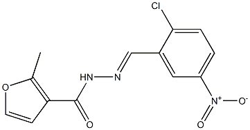 N'-[(E)-(2-chloro-5-nitrophenyl)methylidene]-2-methyl-3-furohydrazide 구조식 이미지