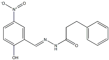 N'-[(E)-(2-hydroxy-5-nitrophenyl)methylidene]-3-phenylpropanohydrazide 구조식 이미지