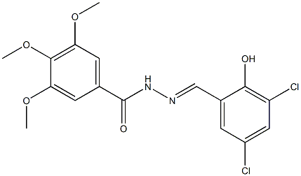 N'-[(E)-(3,5-dichloro-2-hydroxyphenyl)methylidene]-3,4,5-trimethoxybenzohydrazide 구조식 이미지