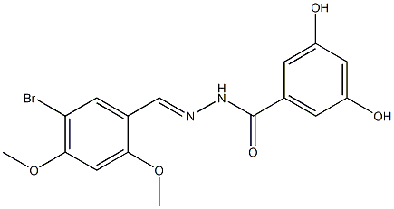 N'-[(E)-(5-bromo-2,4-dimethoxyphenyl)methylidene]-3,5-dihydroxybenzohydrazide Structure