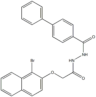 N'-{2-[(1-bromo-2-naphthyl)oxy]acetyl}[1,1'-biphenyl]-4-carbohydrazide Structure