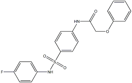 N-{4-[(4-fluoroanilino)sulfonyl]phenyl}-2-phenoxyacetamide 구조식 이미지