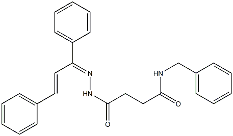 N-benzyl-4-{2-[(Z,2E)-1,3-diphenyl-2-propenylidene]hydrazino}-4-oxobutanamide 구조식 이미지