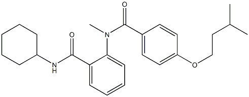 N-cyclohexyl-2-[[4-(isopentyloxy)benzoyl](methyl)amino]benzamide 구조식 이미지