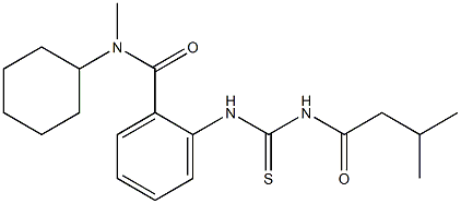 N-cyclohexyl-N-methyl-2-({[(3-methylbutanoyl)amino]carbothioyl}amino)benzamide 구조식 이미지