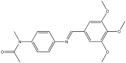 N-methyl-N-(4-{[(E)-(3,4,5-trimethoxyphenyl)methylidene]amino}phenyl)acetamide 구조식 이미지