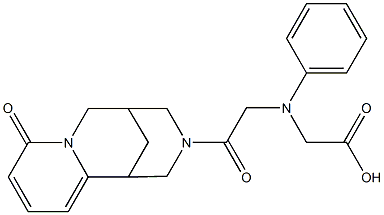 [[2-oxo-2-(6-oxo-7,11-diazatricyclo[7.3.1.0~2,7~]trideca-2,4-dien-11-yl)ethyl](phenyl)amino]acetic acid 구조식 이미지