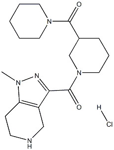 1-methyl-3-{[3-(piperidin-1-ylcarbonyl)piperidin-1-yl]carbonyl}-4,5,6,7-tetrahydro-1H-pyrazolo[4,3-c]pyridine hydrochloride Structure