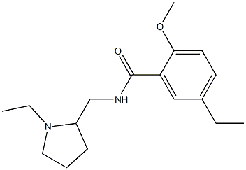 N-[(1-Ethyl-2-pyrrolidinyl)methyl]-2-methoxy-5-ethylbenzamide 구조식 이미지