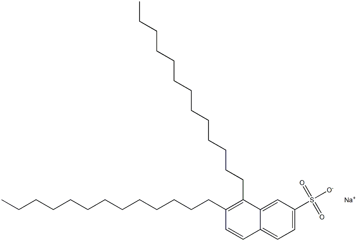 7,8-Ditridecyl-2-naphthalenesulfonic acid sodium salt Structure