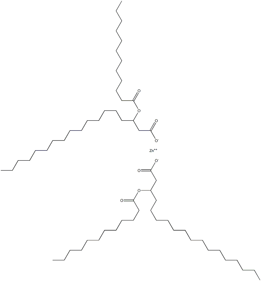 Bis(3-dodecanoyloxyoctadecanoic acid)zinc salt 구조식 이미지