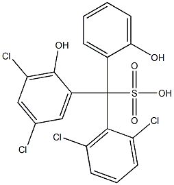 (2,6-Dichlorophenyl)(3,5-dichloro-2-hydroxyphenyl)(2-hydroxyphenyl)methanesulfonic acid Structure