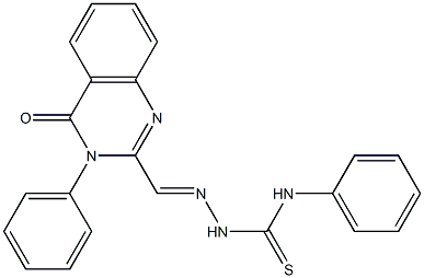 3-(Phenyl)-2-[[[phenylamino]thiocarbonylamino]iminomethyl]quinazolin-4(3H)-one Structure