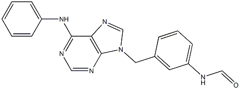 N-[3-[[6-Anilino-9H-purin-9-yl]methyl]phenyl]formamide Structure