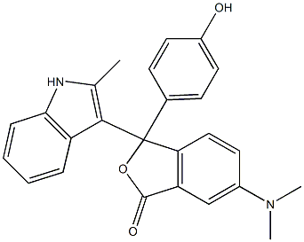 6-(Dimethylamino)-3-(4-hydroxyphenyl)-3-(2-methyl-1H-indol-3-yl)isobenzofuran-1(3H)-one Structure