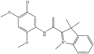 2-[1-(5-Chloro-2,4-dimethoxyanilino)ethenyl]-1,3,3-trimethyl-3H-indolium 구조식 이미지